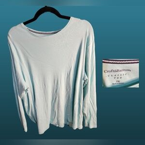 ❄️☃️❄️NWOT Croft & Barrow mint long sleeve tee sz  2x ❄️☃️❄️